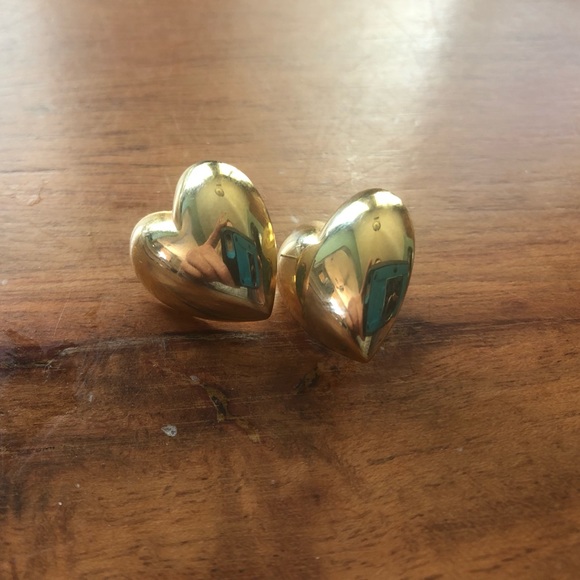 Gold Plated Heart Earrings - Picture 1 of 5